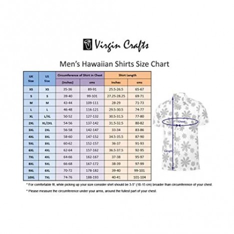Virgin Crafts Hawaiian Holiday Shirt for Men's Short Sleeve Casual Beach Shirt Red X-Large