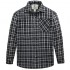 WenVen Men's Plaid Flannel Thermal Lined Button Down Shirt Jacket