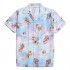 ZAFUL Men' s Regular-fit Casual Short Sleeves Button Up Shirt Paradise Floral Angel Print Tropical Hawaiian Beach Shirt