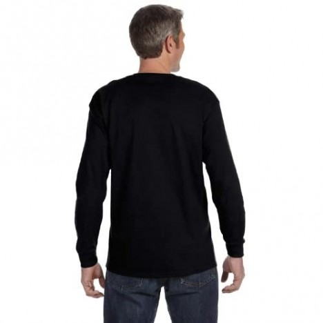 Hanes TAGLESS 6.1 Long Sleeve T-Shirt (Black XXL)