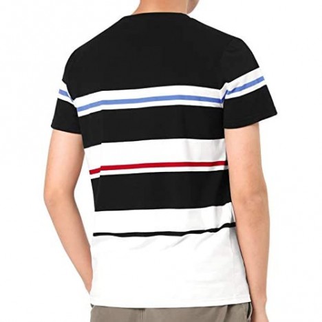 Lars Amadeus Men's Summer Tees Color Block Striped Crewneck Regular Fit Short Sleeve T Shirts