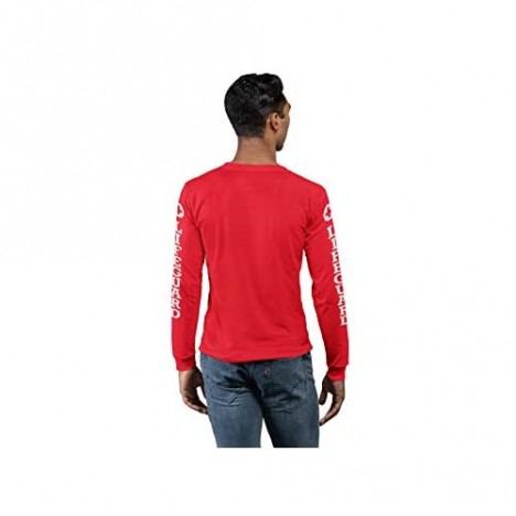 LIFEGUARD Long-Sleeve Printed Tee Shirt Red T-Shirt for Men Guys Teen & Boys