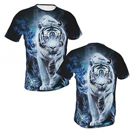Men's Crew Neck T-Shirts Dragon 3D Full Printed Tees Short Sleeve Tops Summer Casual Shirts