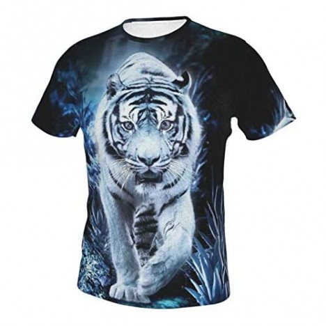 Men's Crew Neck T-Shirts Dragon 3D Full Printed Tees Short Sleeve Tops Summer Casual Shirts