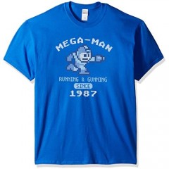 Men's Mega Man Running and Gunning Since 1987 Vintage T-Shirt