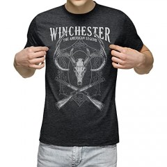 The Winchester Deer Skull Crossed Rifles Vintage T-Shirts for Men
