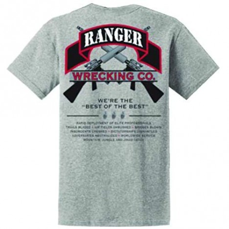 U.S. Army Ranger Wrecking Co. We're The Best of The Best Tshirt. Sports Grey