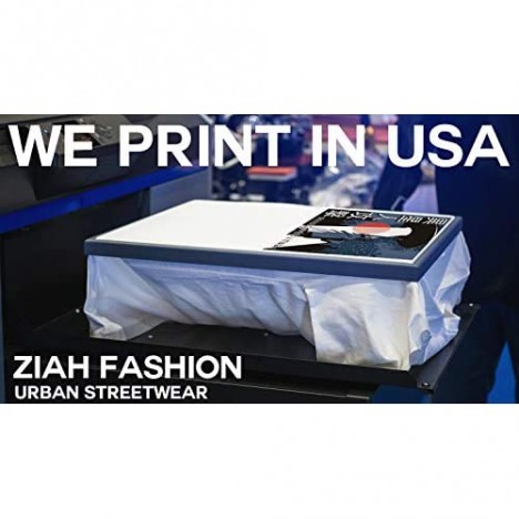 ZIAH FASHION 100% Cotton Unisex Streetwear Alien UFO Japanese Kanji Graphic Tee Shirts